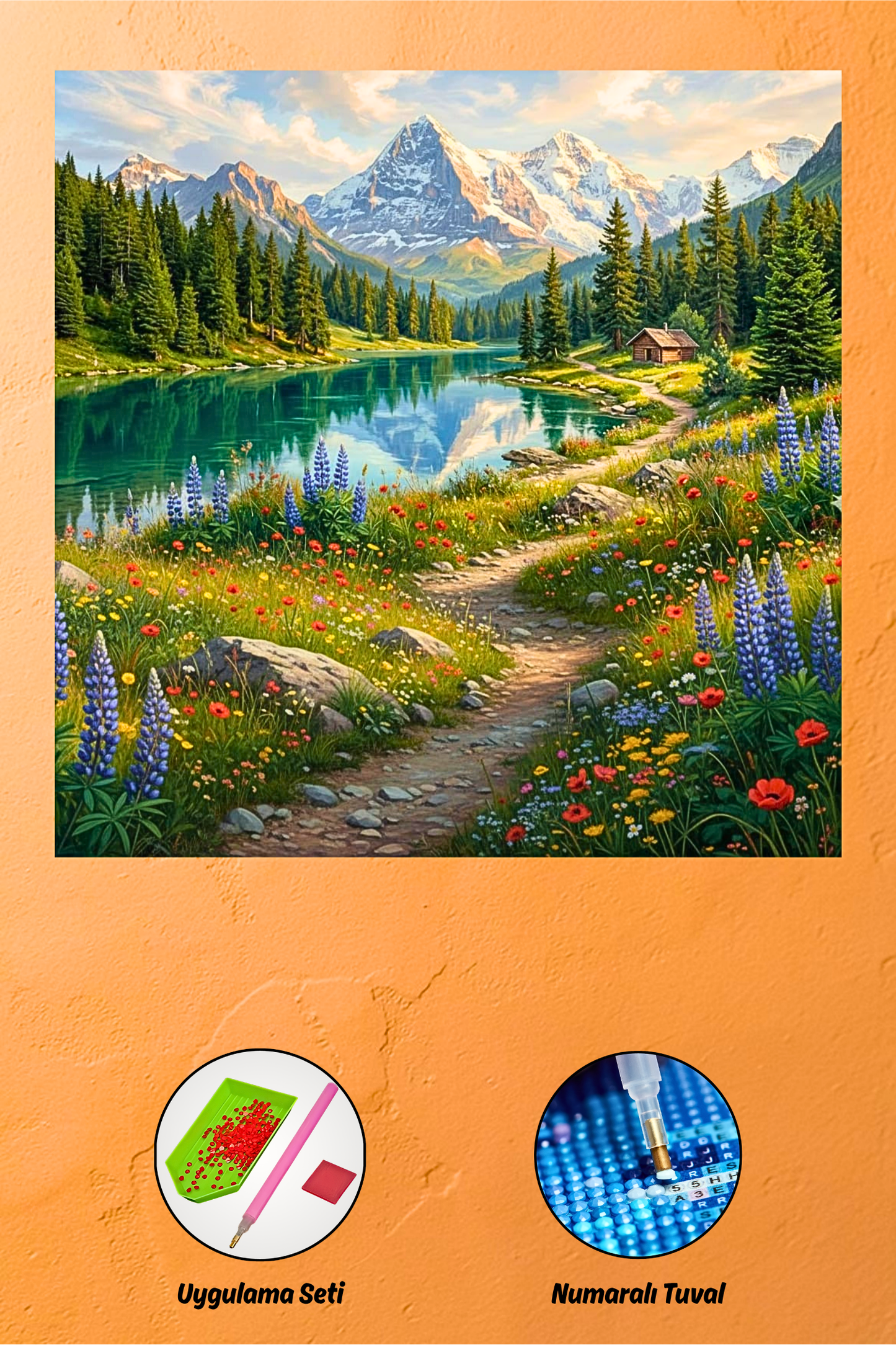 Dağ Gölü Manzarası 70x70 cm