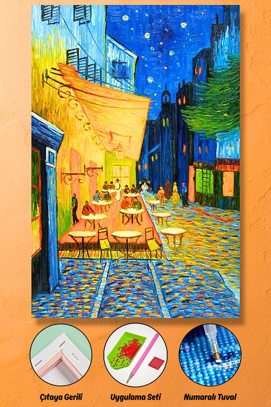 Van Gogh Teras Kafe (Gece) - hondep 5D Elmas Boyama