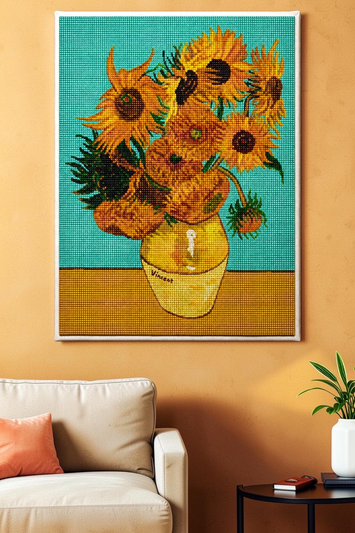 Van Gogh Ayçiçekleri - hondep 5D Elmas Boyama
