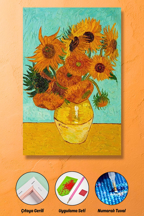 Van Gogh Ayçiçekleri - hondep 5D Elmas Boyama