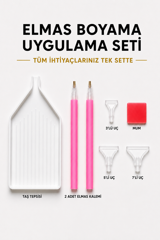 5D Diamond Painting Çoklu Uygulama Seti