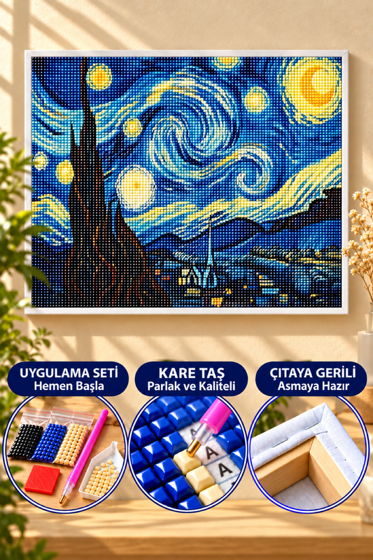 Van Gogh Yıldızlı Gece 50x40 cm