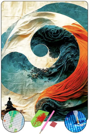 HONDEP 5D Elmas Boyama Seti – Yin Yang ve Meditasyon 40x50 cm Tuvale Gerili Diamond Painting Tablo