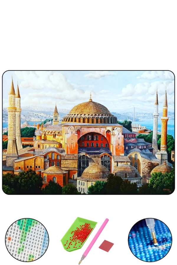 HONDEP 5D Elmas Boyama Seti – Ayasofya Camii 40x50 cm Tuvale Gerili Diamond Painting Tablo